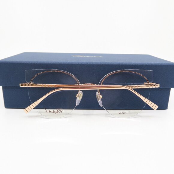 Chopard VCHF70M 08FC 56mm Rose Gold & Clear, Titanium, New Women's Eyeglasses. - Picture 8 of 9